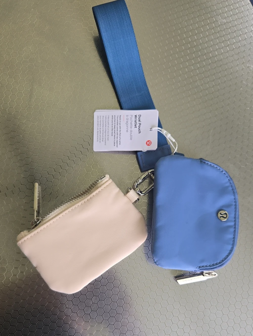 Lululemon Dual Mini Pouch Set Wristlet – Cream & Blue